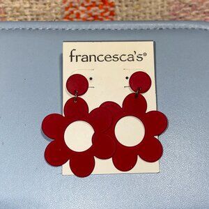 Francesca's Red Flower Earrings